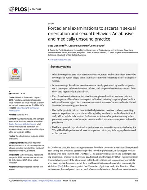 mature anus tube|Forced anal examinations to ascertain sexual orientation and.